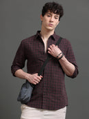 Men Smart Slim Fit Checked Casual Shirt