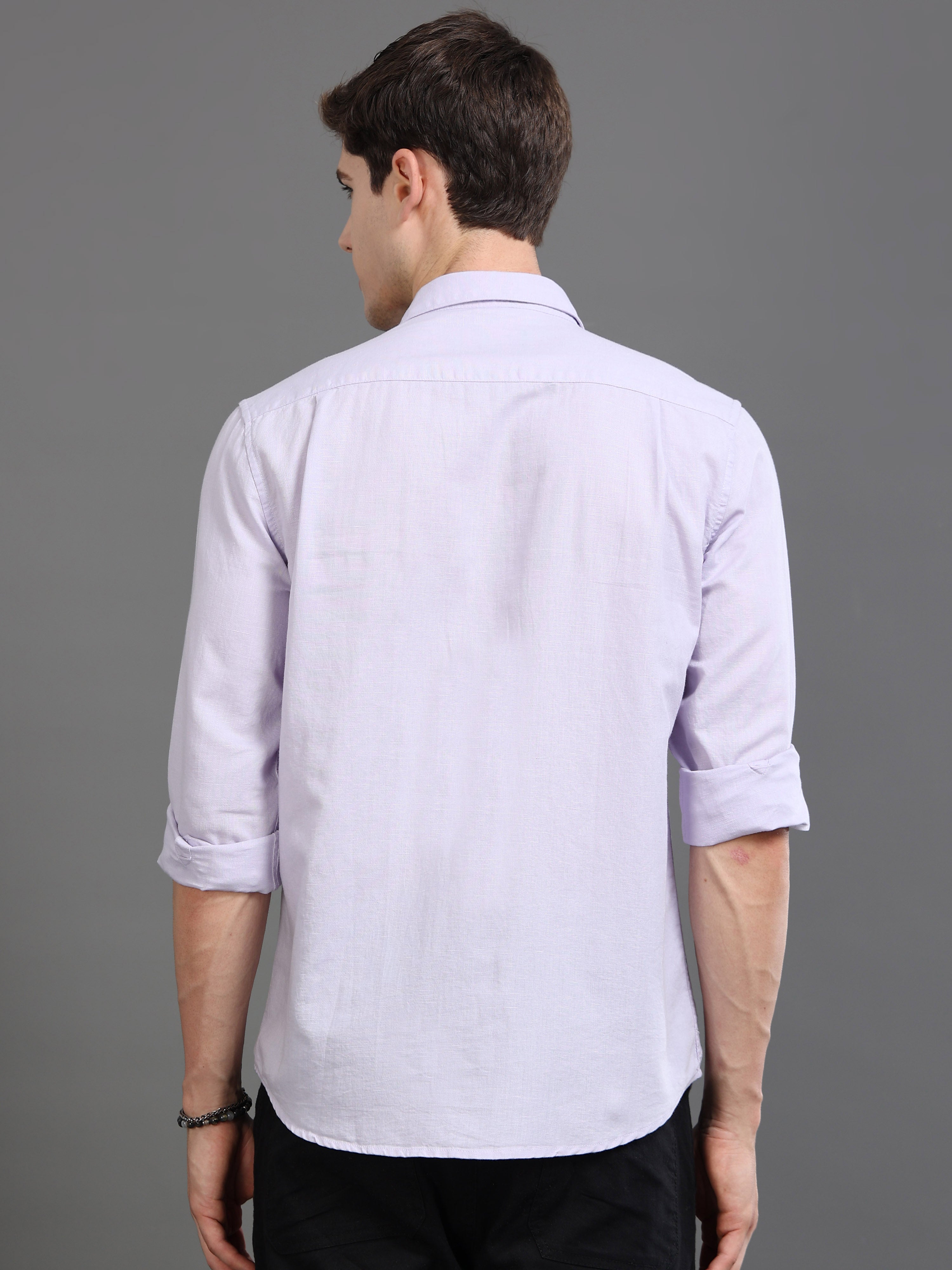 Men Smart Cotton Linen Slim Fit Shirt
