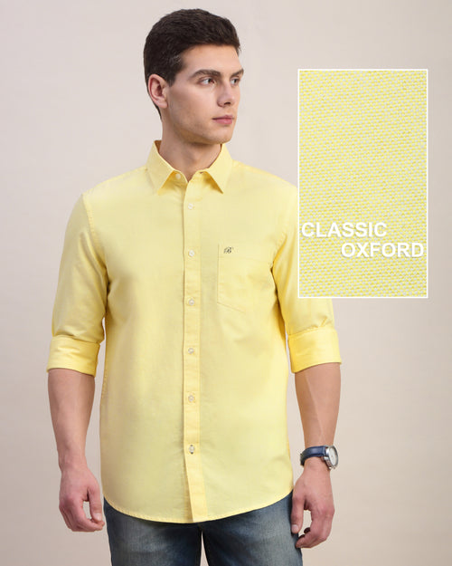Men Slim Fit Oxford Cotton Casual Shirt
