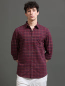 Men Smart Slim Fit Tartan Checks Checked Casual Shirt