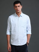 Men Stripes Blue Shirts