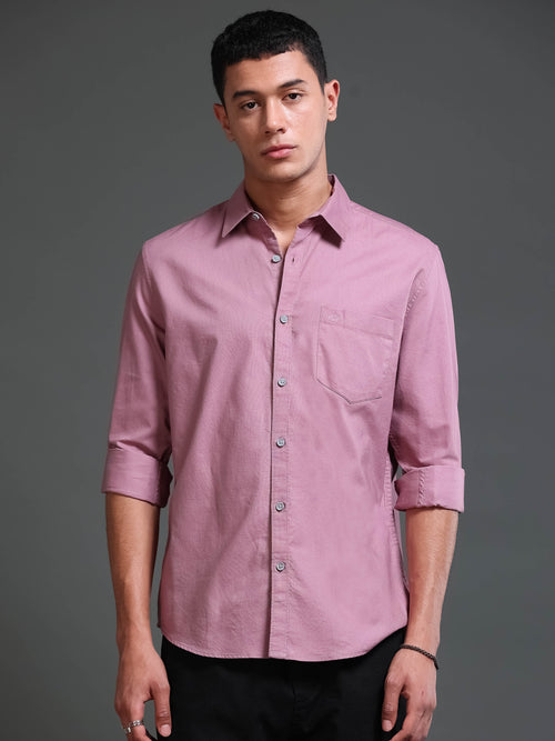 Men Premium Mauve Oxford Solid