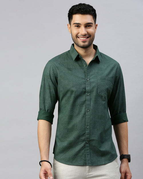 Men Standard Slim Fit Opaque Casual Shirt