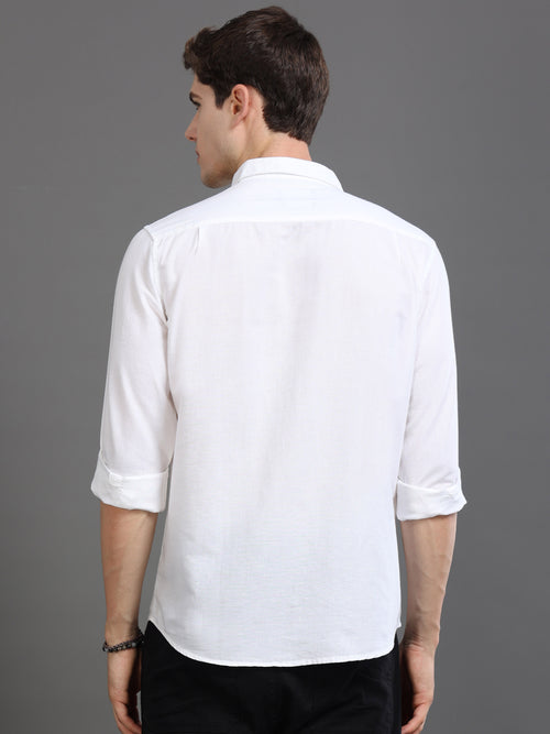 Men Smart Cotton Linen Slim Fit Shirt