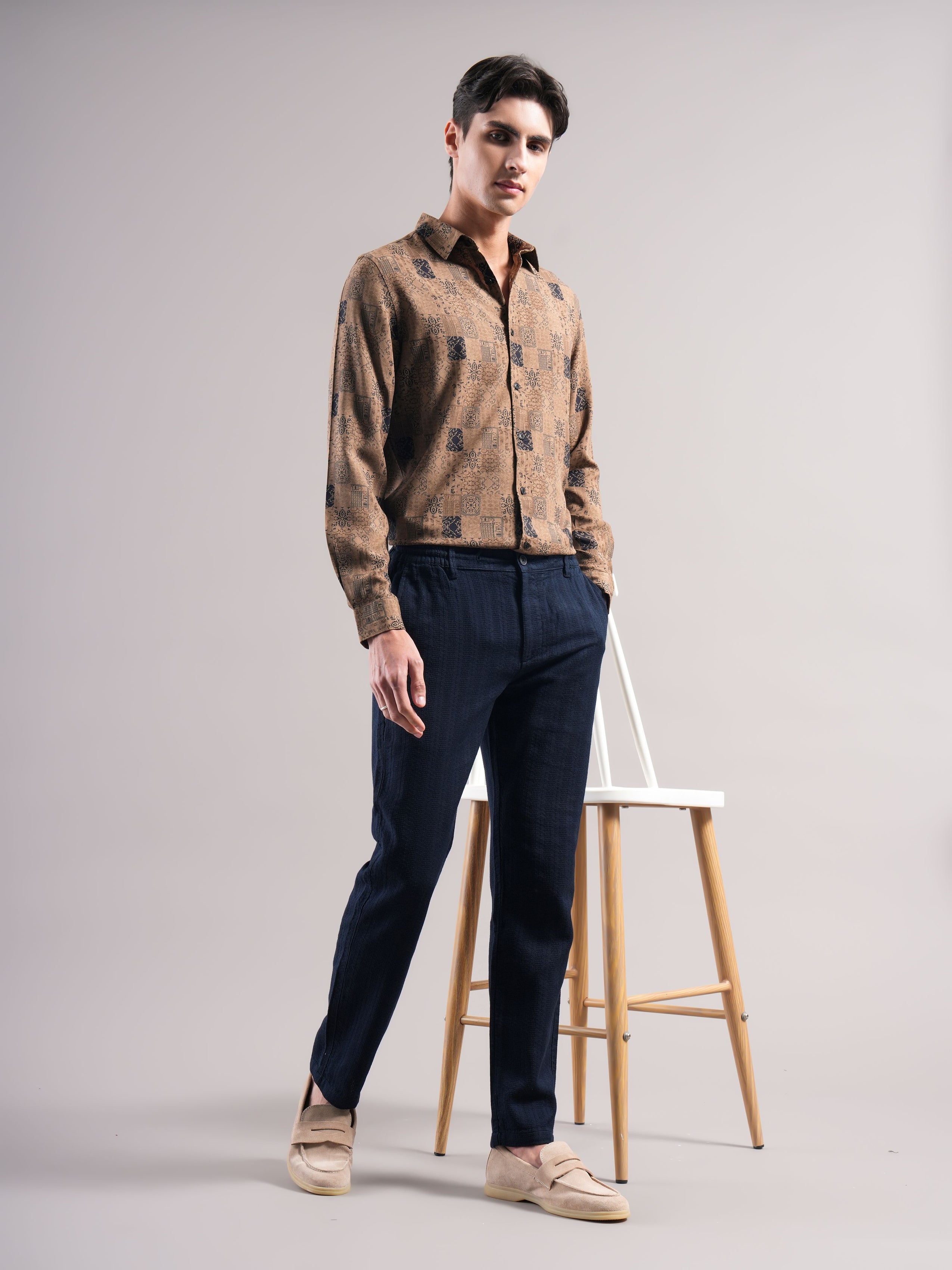 Men Printed Slim Fit Shirt