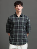 Men Smart Slim Fit Tartan Checks Checked Casual Shirt