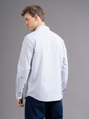 Men Striped Button-Down Collar Smart Slim Fit Shirt