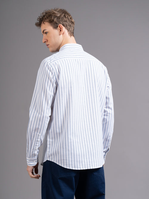 Men Striped Button-Down Collar Smart Slim Fit Shirt