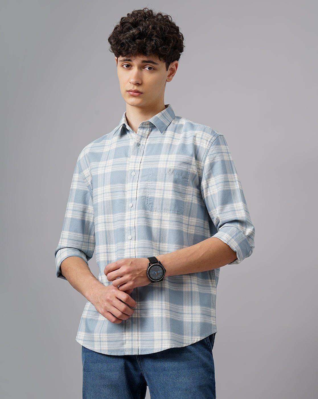 Men Standard Tartan Checks Opaque Checked Casual Shirt