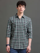 Men Smart Slim Fit Tartan Checks Checked Casual Shirt