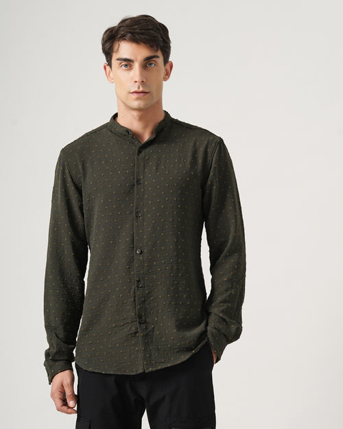 men's self design shirt