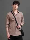 Men Smart Slim Fit Striped Casual Shirt