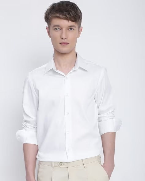 Satin Slim fit  Plain Shirts