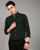 Comfort Slim Fit Vertical Striped Button-Down Collar Casual Shirt