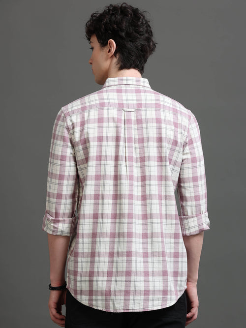 Men Smart Slim Fit Checked Casual Shirt