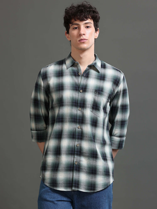 Men Smart Slim Fit Tartan Checks Checked Casual Shirt