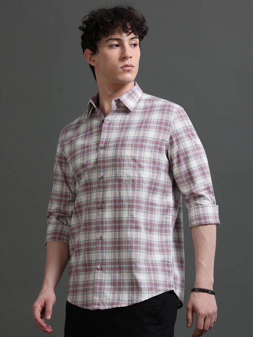 Men Smart Slim Fit Checked Casual Shirt