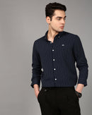 Comfort Slim Fit Vertical Striped Button-Down Collar Casual Shirt
