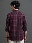 Men Smart Slim Fit Tartan Checks Checked Casual Shirt