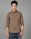 Men Smart Slim Fit Solid Button-Down Collar Cotton Casual Shirt