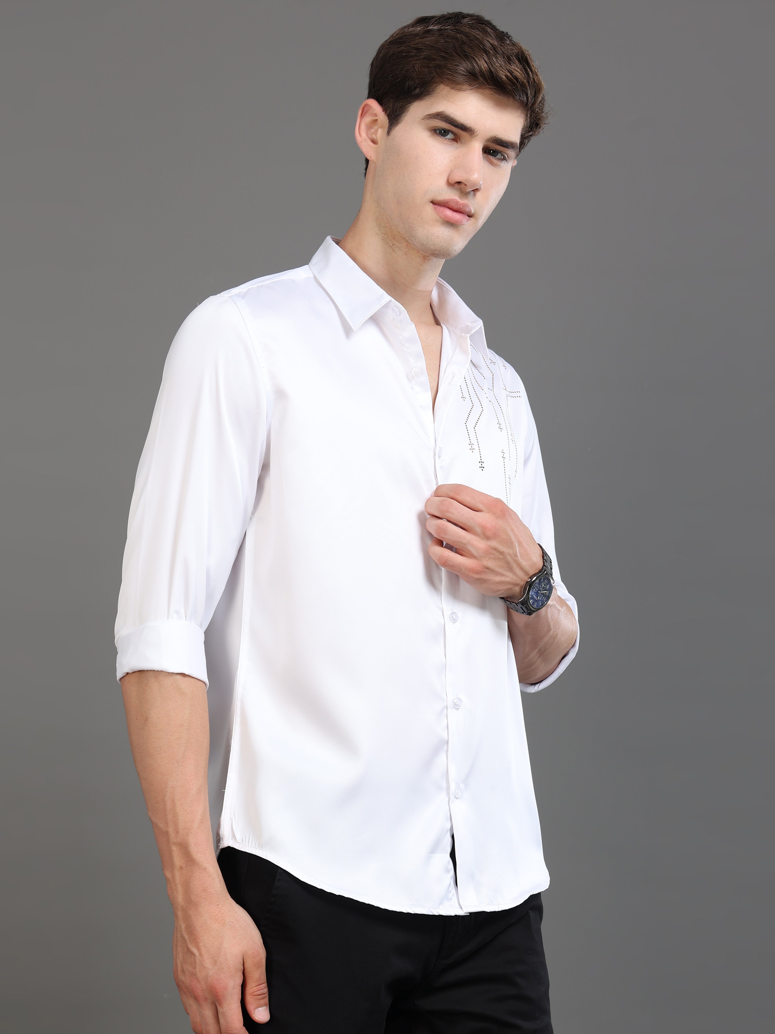 Men Smart Slim Fit Printed Party Shirt