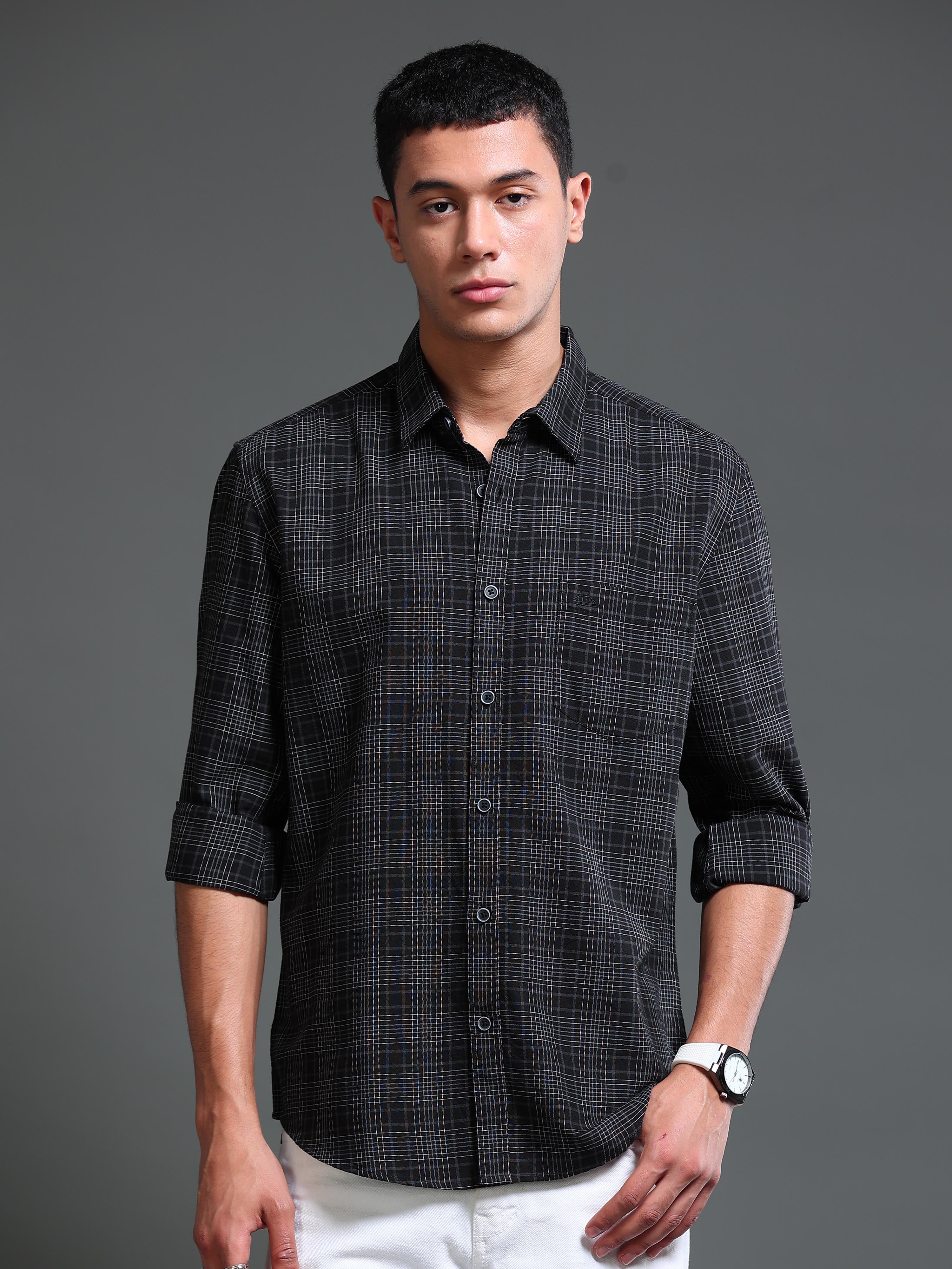 Men's Premium Oxford Black Checks Shirt