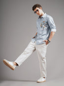 Men Smart Slim Fit Printed Casual Shirt