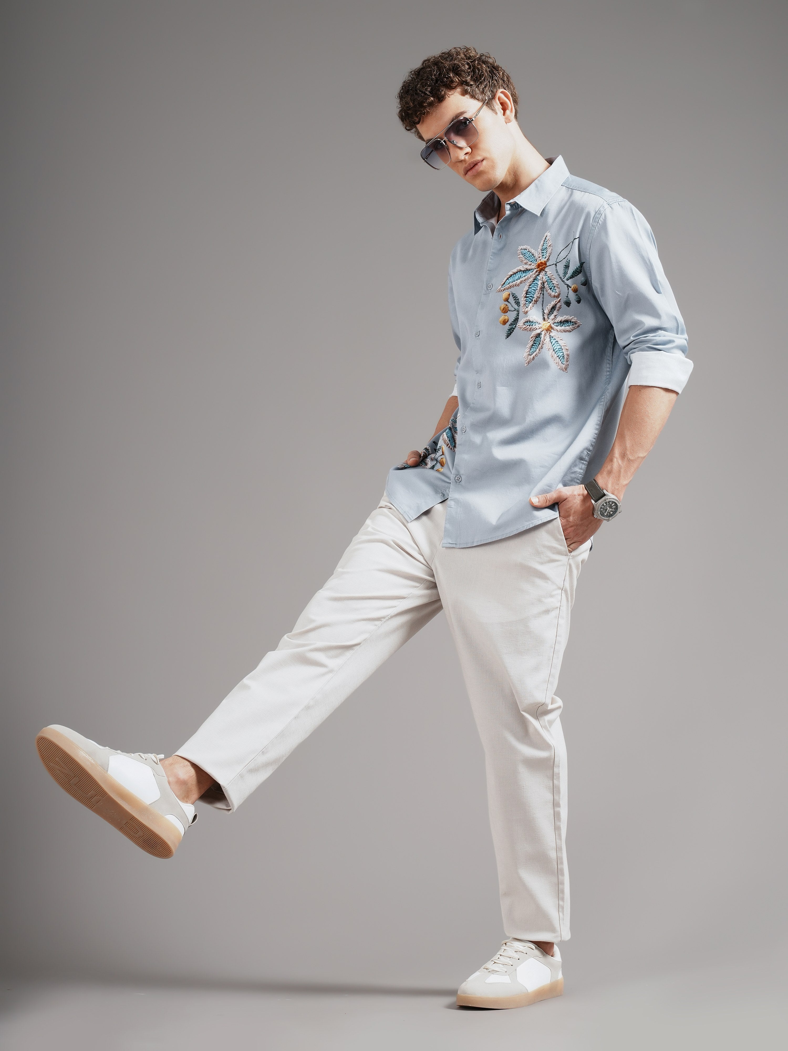 Men Smart Slim Fit Printed Casual Shirt