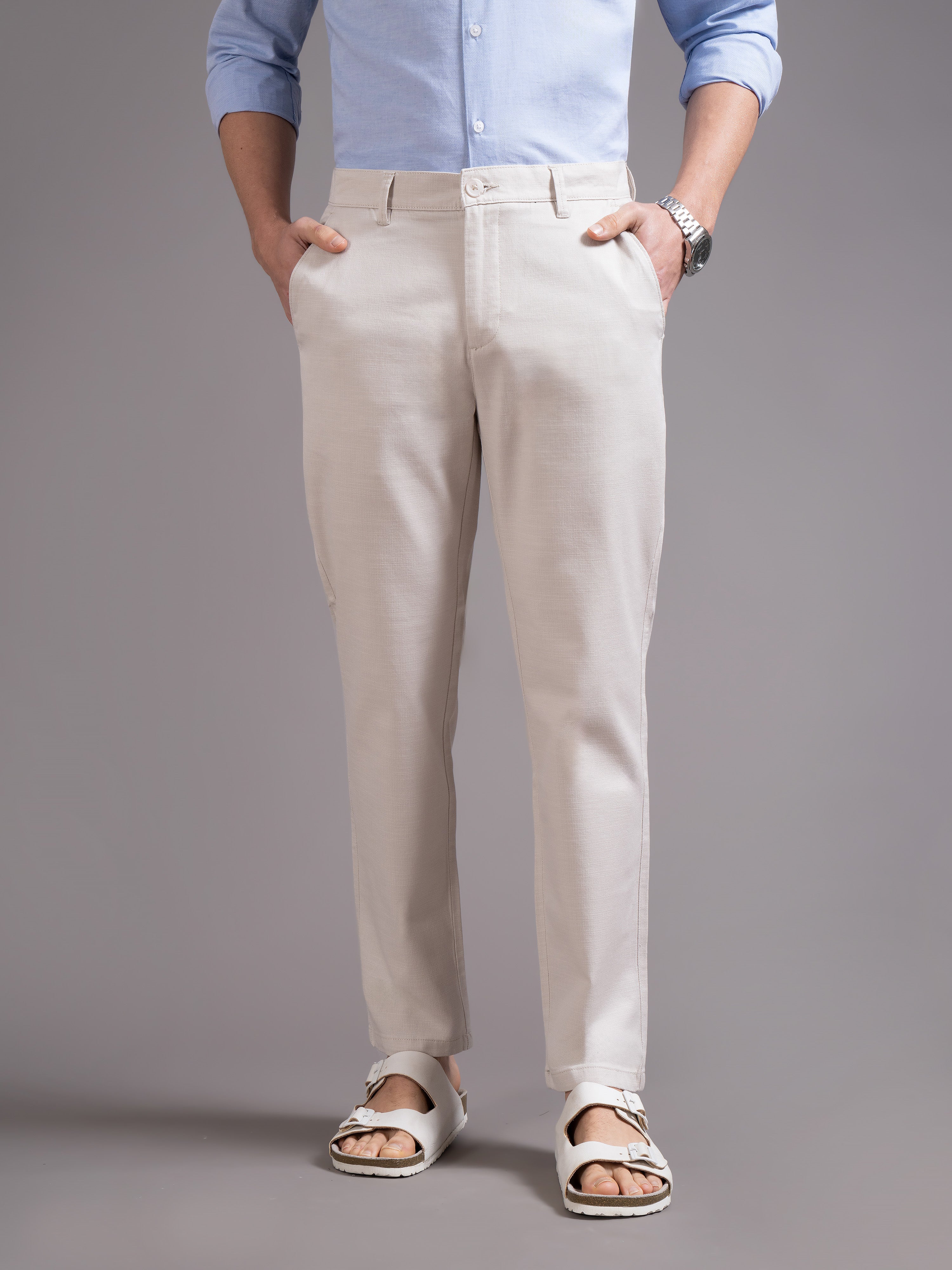Men Slim Fit Low-Rise Chinos
