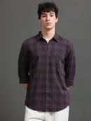 Men Smart Slim Fit Checked Casual Shirt
