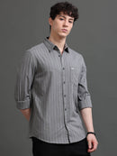 Men Smart Slim Fit Striped Casual Shirt