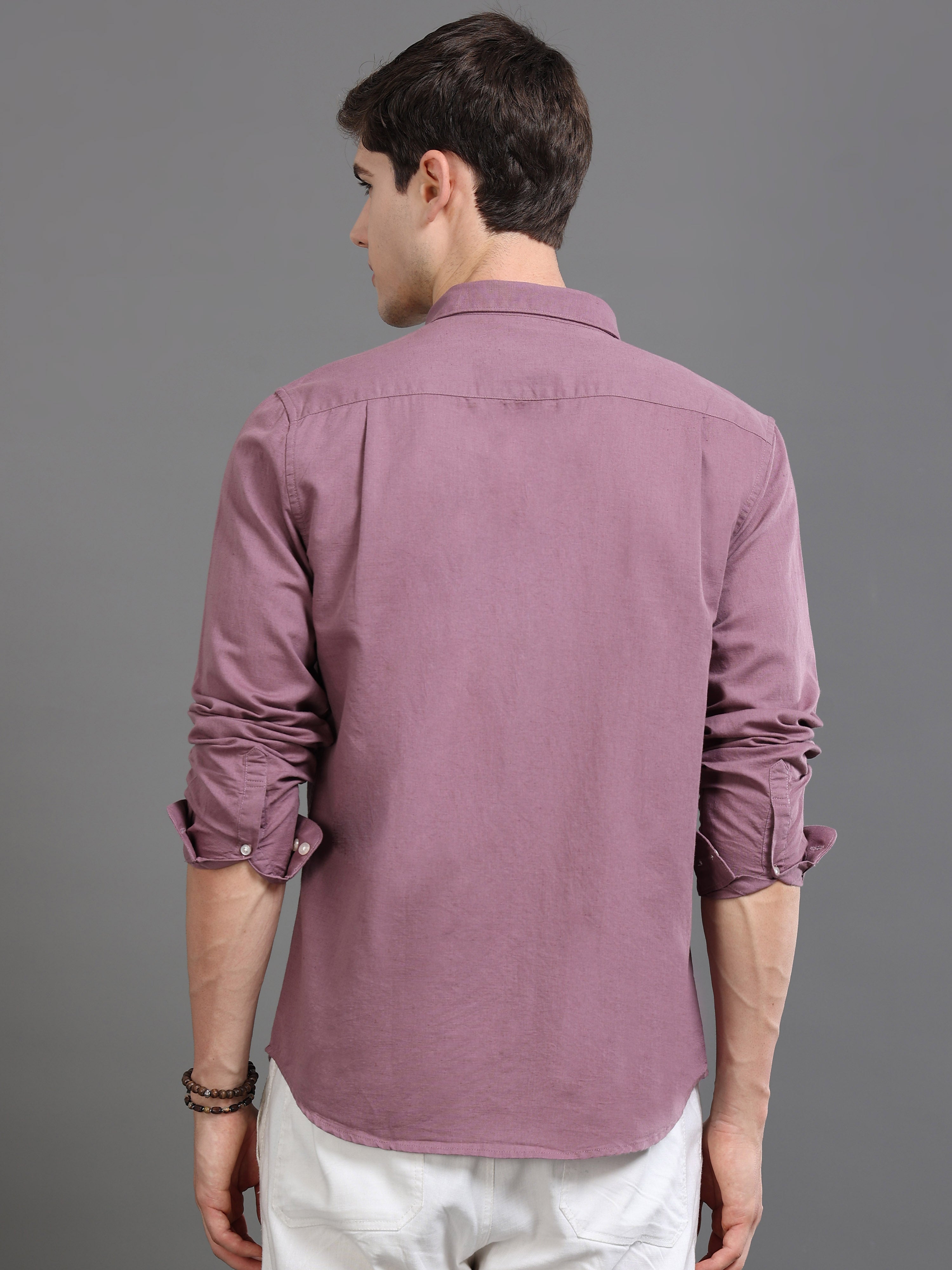 Men Smart Cotton Linen Slim Fit Shirt
