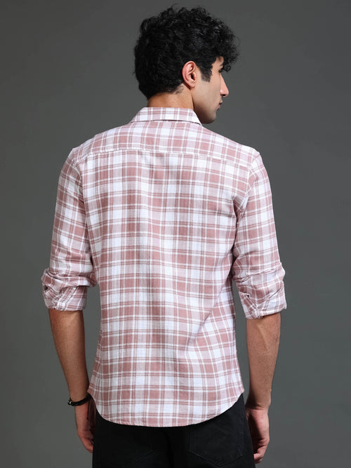Men's Slub Herringbone Checks Shirt