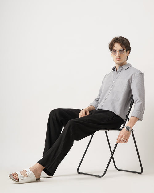 MEN'S SELF DESIGN REGULAR FIT SHIRT