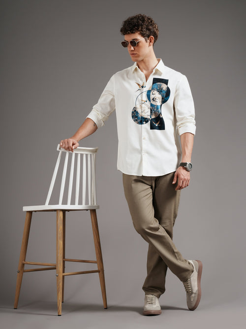 Men Smart Slim Fit Printed Casual Shirt