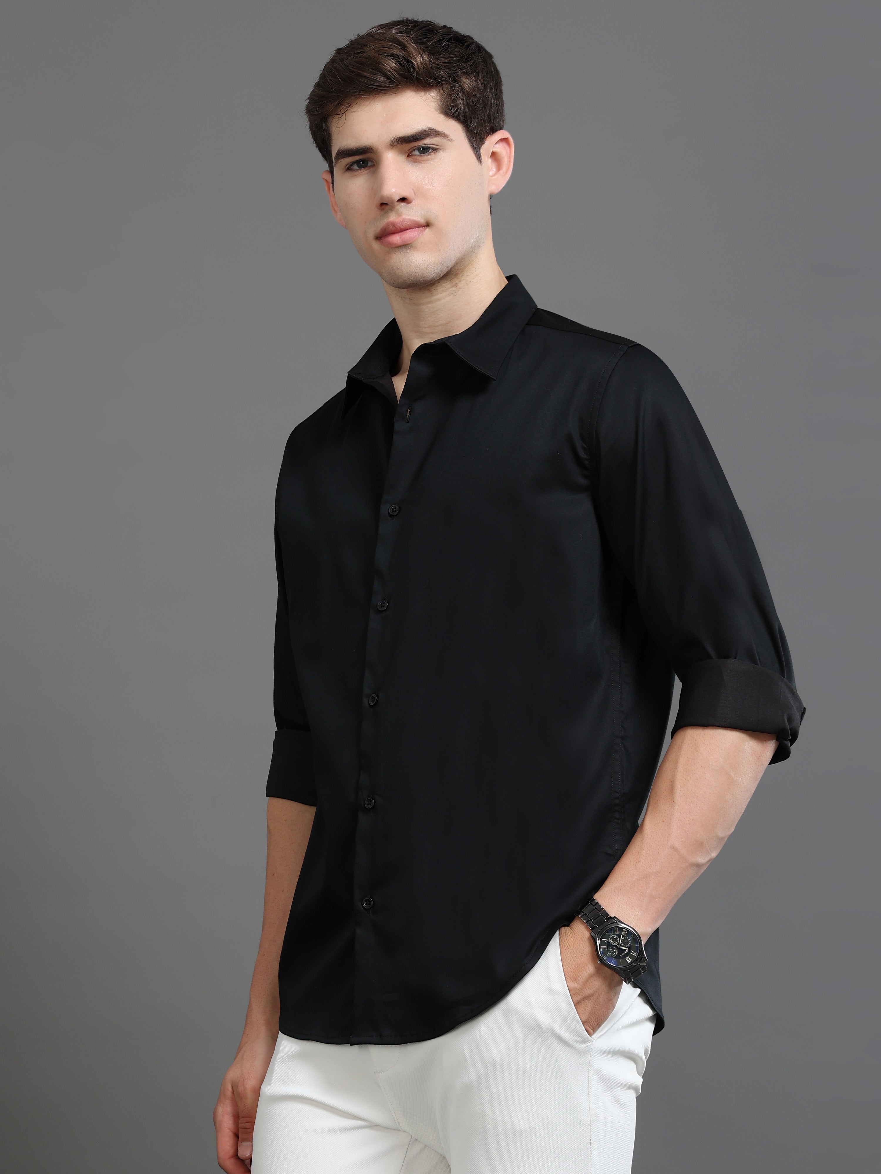 Men Satin Slim Fit Shirt