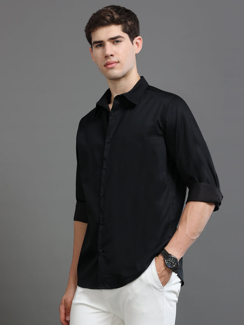Men Satin Slim Fit Shirt