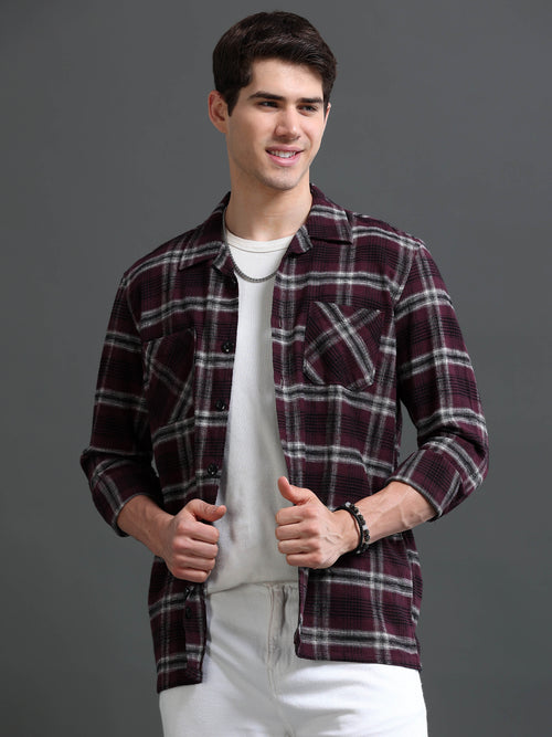 Men's Flannel Checked Slim Fit Shirt