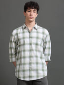 Men Smart Slim Fit Checked Casual Shirt