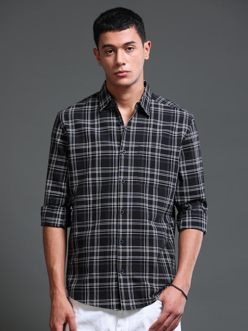 Men's Premium Oxford Black Checks Shirt
