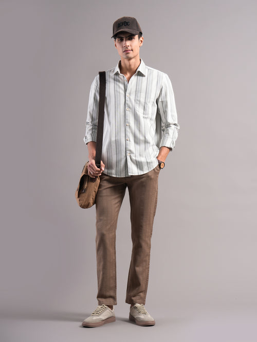 Men Smart Slim Fit Striped Casual Shirt