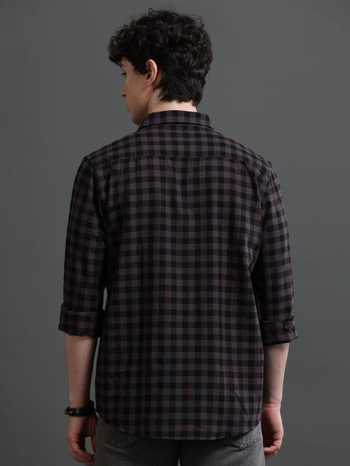 Men Smart Slim Fit Gingham Checks Checked Casual Shirt