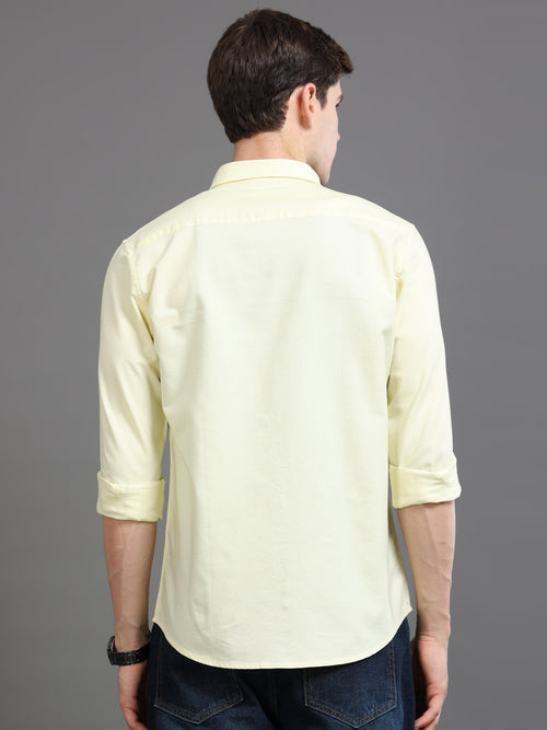 Men Oxford Embroidary Slim Fit Shirt