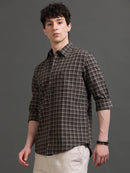 Men Smart Slim Fit Tartan Checks Checked Casual Shirt