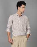Men Smart Slim Fit Floral Printed Cotton Casual Shirt