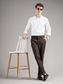 Men Tailored Straight Fit Low-Rise Trousers