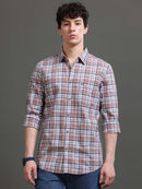 Men Smart Slim Fit Tartan Checks Checked Casual Shirt