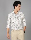 Men Smart Slim Fit Floral Printed Cotton Casual Shirt