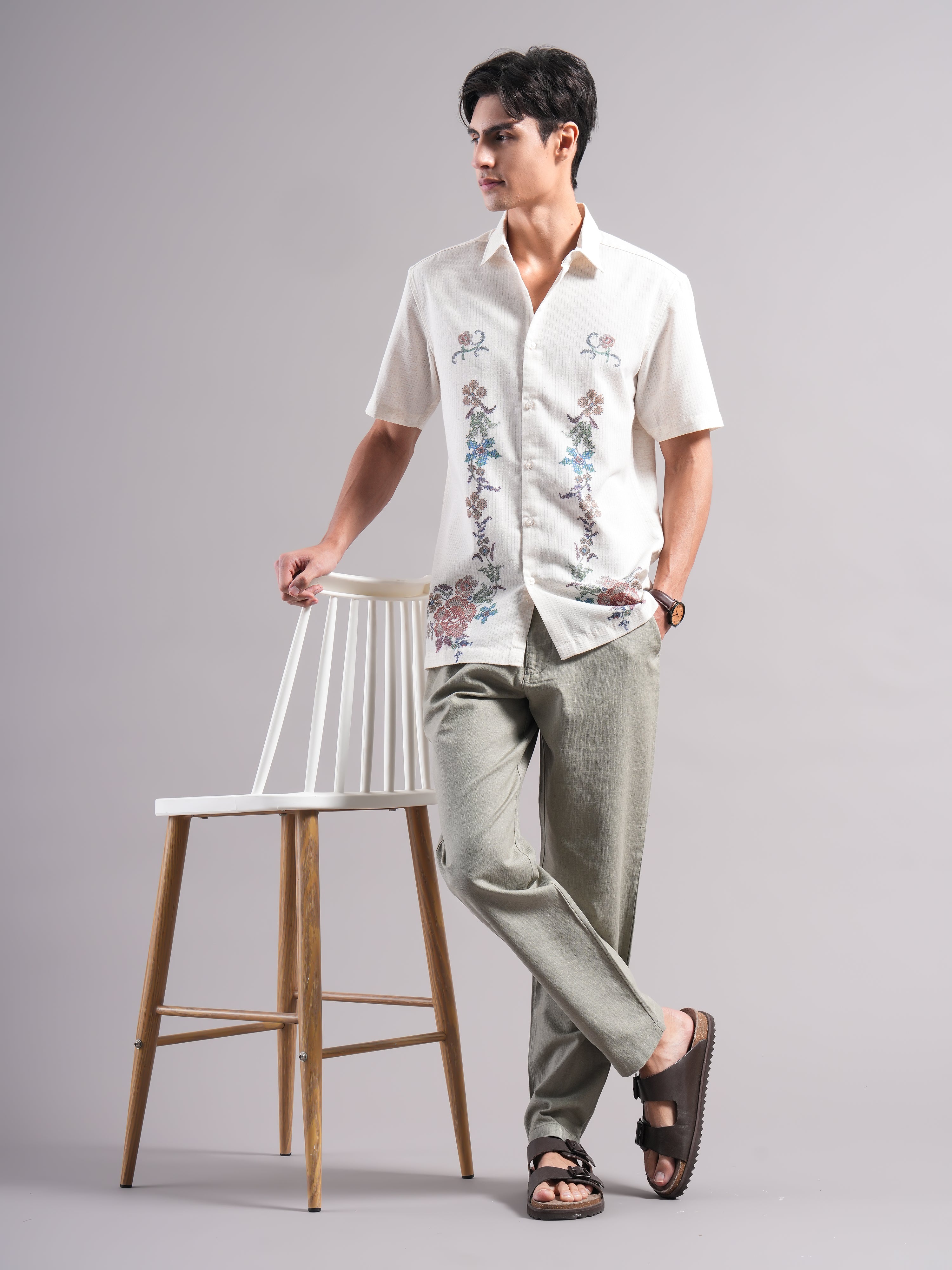 Men Smart Floral Printed Casual Shirt