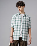 Moklino  Checks Slimfit  Cotton Casual Shirt
